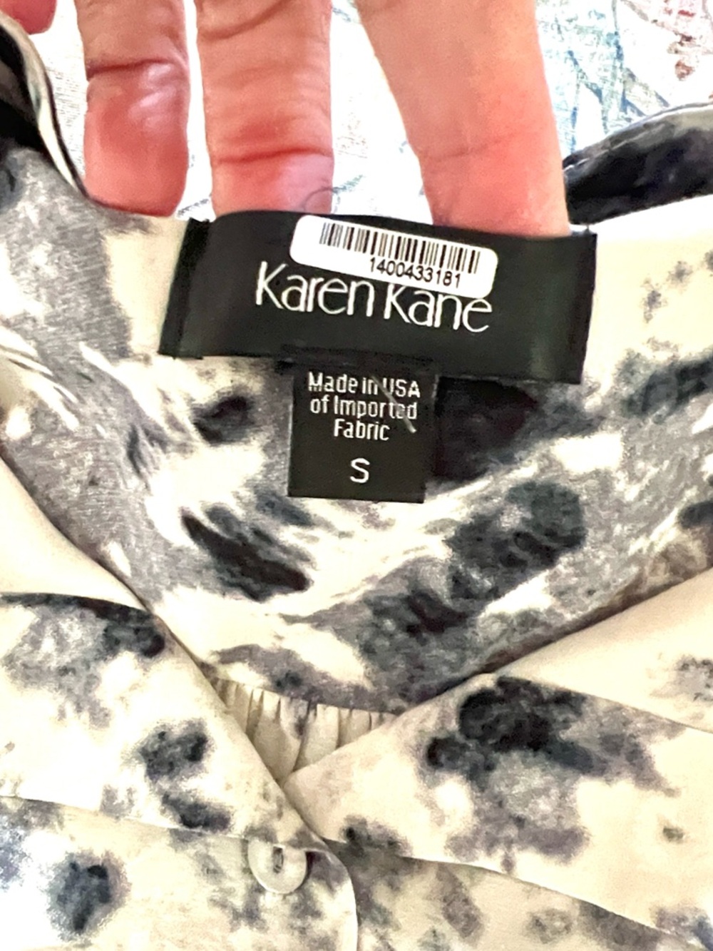 Karen Kane Abstract Tie Dye Tunic Dress Button Front High Low Hem Size Small - Picture 8 of 10